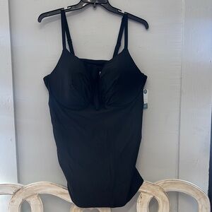 Cacique Black Swimwear‎ Top Size 46DD NWT